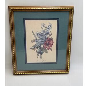 Framed Redouté Geranium Jacinthe Print · In Goldtone Wood Frame Belk Store Tag